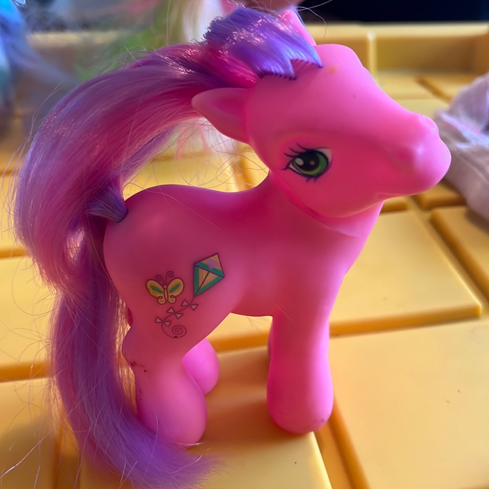 Vtg 2002 Hasbro My Little Pony MLP G3 Skywishes Shimmer Pink With Butterfly Kite